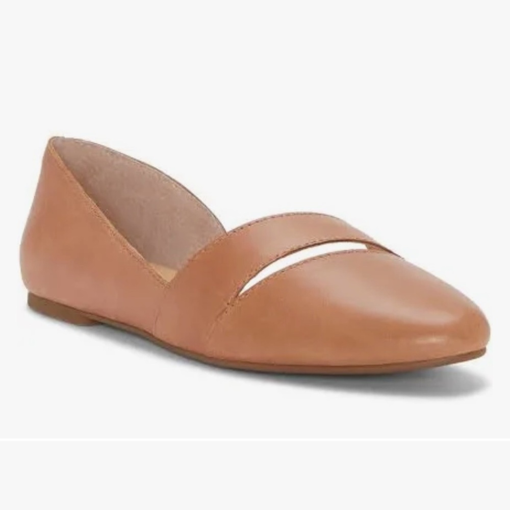 New Lucky Brand Athena Light Brown Leather Flats Size 8.5